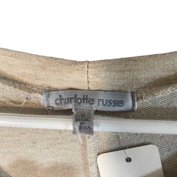 Charlotte Russe Beige Long Sleeve Hi-Lo Pullover Knit Blouse Women Sz S - Picture 7 of 8